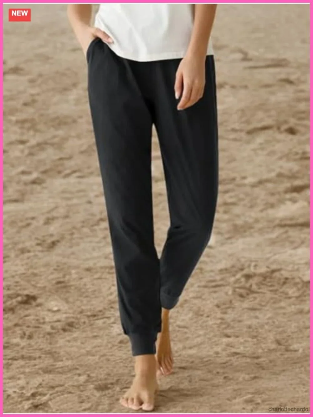 Cotton Pajama Joggers Knit Lounge Pants with Pockets
